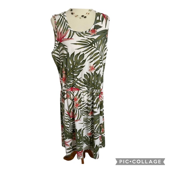 LuLaRoe Dresses & Skirts - LuLaRoe Tropical Print Floral Tank Top Style Dress Sz 3XL